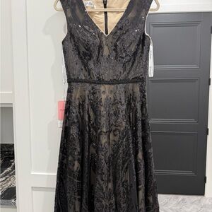 JJs House Black Sequin Lace Dress